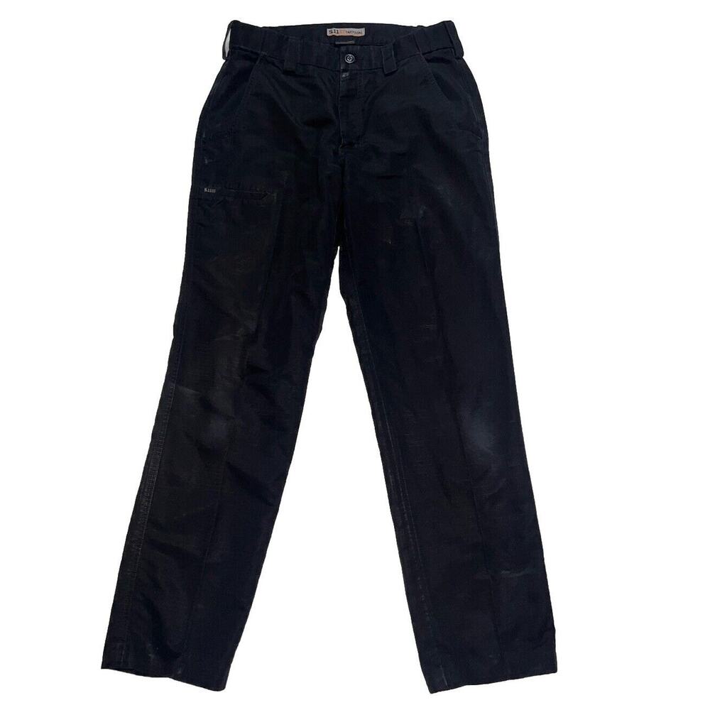 5.11 Tactical Pants Size 30x32 (29.5”) Black Cargo Canvas Military Utility READ
